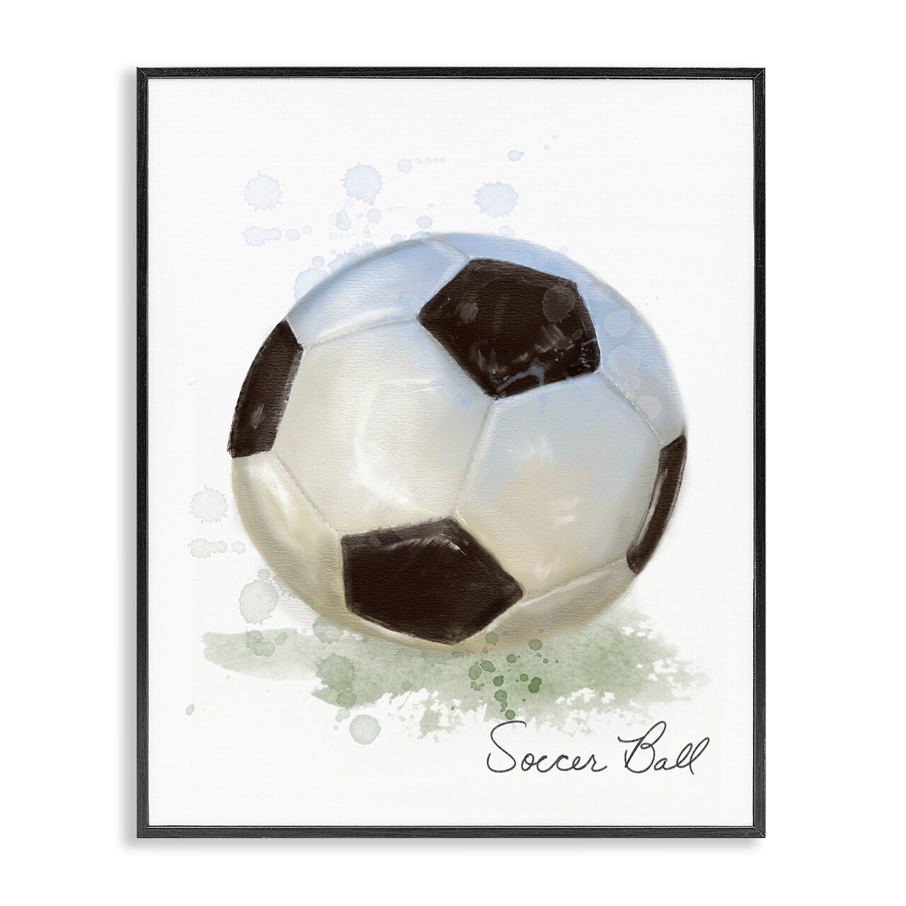 Stupell Industries Soft Pastel Soccer Ball Framed Giclee Design by Matthew Piotrowicz